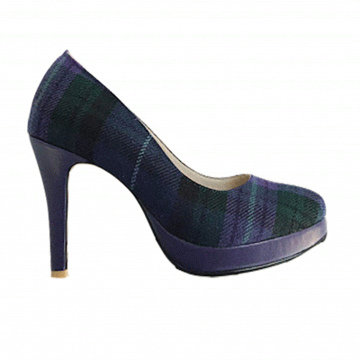 Sandi Purple Tartan Platform Heel