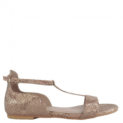 Keeley Pink Snakeskin Sandals